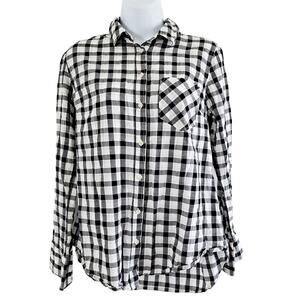 Merona Button Up Long Sleeve Checkered Shirt